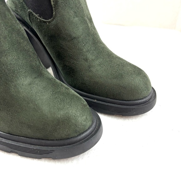 NWOT Nine West Ream Forest Green Faux Suede Chelsea Ankle Calf boots (7M) - Picture 5 of 16